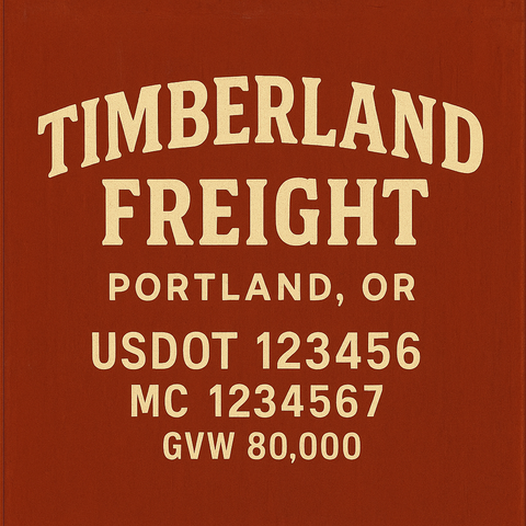 Custom Truck Door USDOT Lettering Decal Sticker Signs With DOT, MC, GVW, KYU, CA Lettering (Set of 2)