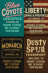 Custom Truck Door USDOT Lettering Decal Sticker Signs With DOT, MC, GVW, KYU, CA Lettering (Set of 2)
