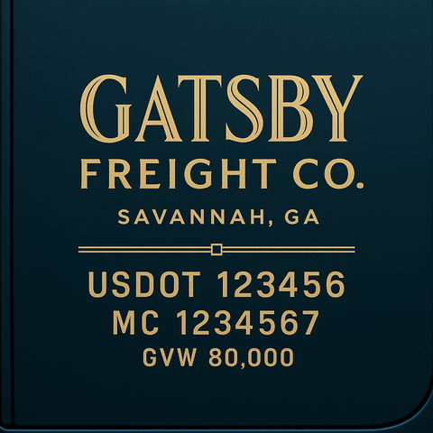 Custom Truck Door USDOT Lettering Decal Sticker Signs With DOT, MC, GVW, KYU, CA Lettering (Set of 2)