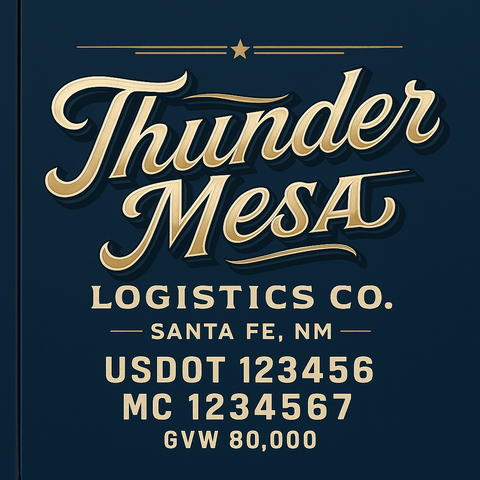 Custom Truck Door USDOT Lettering Decal Sticker Signs With DOT, MC, GVW, KYU, CA Lettering (Set of 2)
