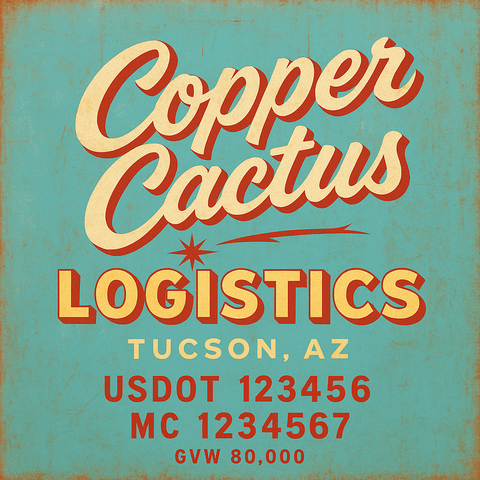 Custom Truck Door USDOT Lettering Decal Sticker Signs With DOT, MC, GVW, KYU, CA Lettering (Set of 2)