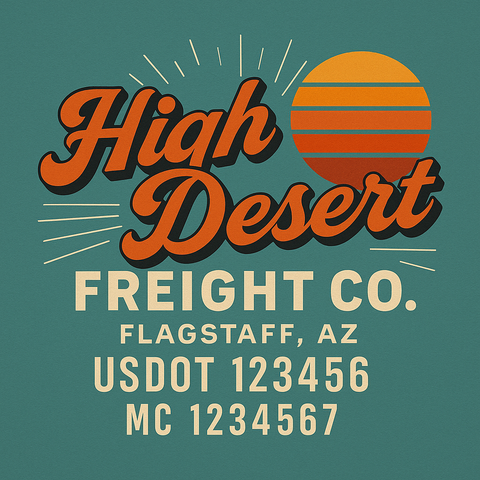 Custom Truck Door USDOT Lettering Decal Sticker Signs With DOT, MC, GVW, KYU, CA Lettering (Set of 2)