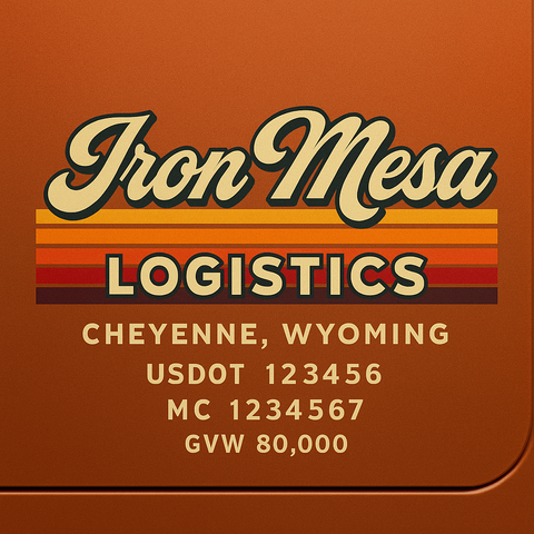 Custom Truck Door USDOT Lettering Decal Sticker Signs With DOT, MC, GVW, KYU, CA Lettering (Set of 2)