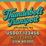 Custom Truck Door USDOT Lettering Decal Sticker Signs With DOT, MC, GVW, KYU, CA Lettering (Set of 2)