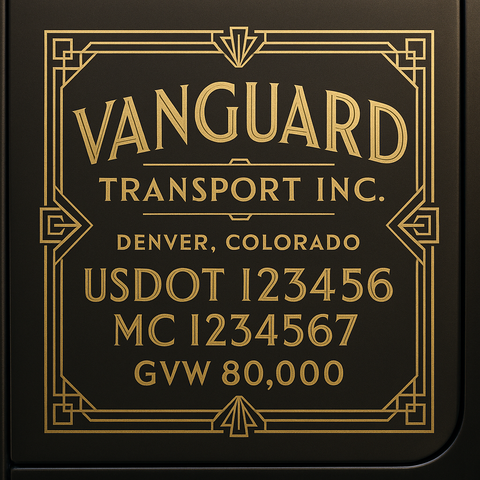 Custom Truck Door USDOT Lettering Decal Sticker Signs With DOT, MC, GVW, KYU, CA Lettering (Set of 2)