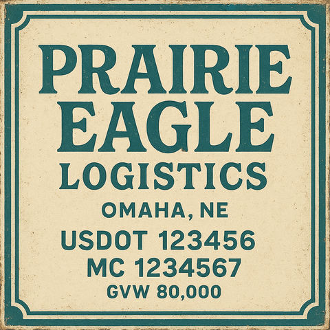 Custom Truck Door USDOT Lettering Decal Sticker Signs With DOT, MC, GVW, KYU, CA Lettering (Set of 2)