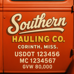Custom Truck Door USDOT Lettering Decal Sticker Signs With DOT, MC, GVW, KYU, CA Lettering (Set of 2)