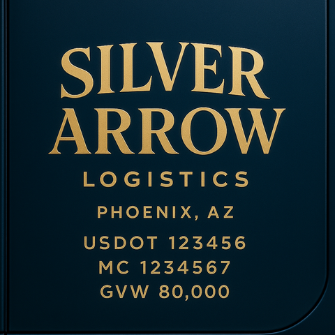 Custom Truck Door USDOT Lettering Decal Sticker Signs With DOT, MC, GVW, KYU, CA Lettering (Set of 2)