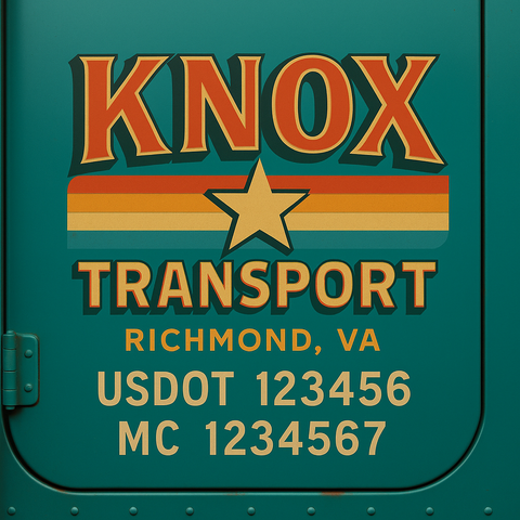Custom Truck Door USDOT Lettering Decal Sticker Signs With DOT, MC, GVW, KYU, CA Lettering (Set of 2)