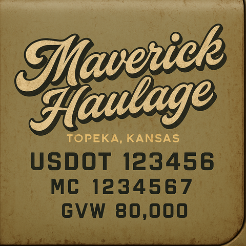 Custom Truck Door USDOT Lettering Decal Sticker Signs With DOT, MC, GVW, KYU, CA Lettering (Set of 2)