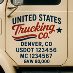 Custom Truck Door USDOT Lettering Decal Sticker Signs With DOT, MC, GVW, KYU, CA Lettering (Set of 2)
