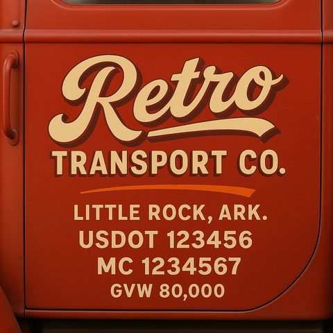 Custom Truck Door USDOT Lettering Decal Sticker Signs With DOT, MC, GVW, KYU, CA Lettering (Set of 2)