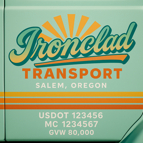 Custom Truck Door USDOT Lettering Decal Sticker Signs With DOT, MC, GVW, KYU, CA Lettering (Set of 2)