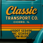 Custom Truck Door USDOT Lettering Decal Sticker Signs With DOT, MC, GVW, KYU, CA Lettering (Set of 2)