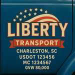 Custom Truck Door USDOT Lettering Decal Sticker Signs With DOT, MC, GVW, KYU, CA Lettering (Set of 2)