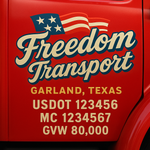 Custom Truck Door USDOT Lettering Decal Sticker Signs With DOT, MC, GVW, KYU, CA Lettering (Set of 2)