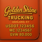 Custom Truck Door USDOT Lettering Decal Sticker Signs With DOT, MC, GVW, KYU, CA Lettering (Set of 2)