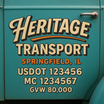 Custom Truck Door USDOT Lettering Decal Sticker Signs With DOT, MC, GVW, KYU, CA Lettering (Set of 2)