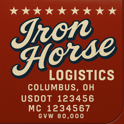 Custom Truck Door USDOT Lettering Decal Sticker Signs With DOT, MC, GVW, KYU, CA Lettering (Set of 2)
