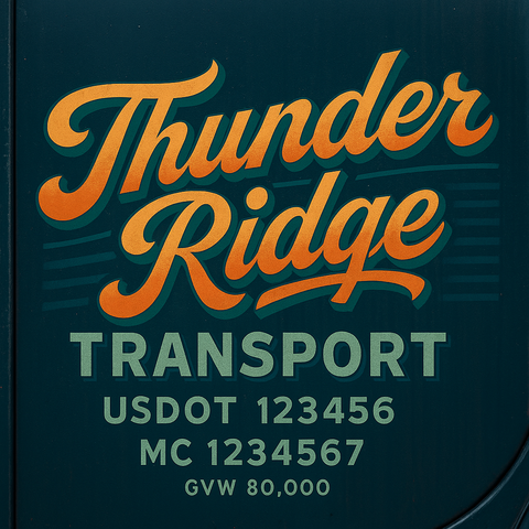 Custom Truck Door USDOT Lettering Decal Sticker Signs With DOT, MC, GVW, KYU, CA Lettering (Set of 2)