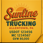Custom Truck Door USDOT Lettering Decal Sticker Signs With DOT, MC, GVW, KYU, CA Lettering (Set of 2)