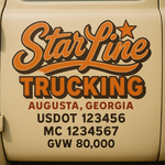 Custom Truck Door USDOT Lettering Decal Sticker Signs With DOT, MC, GVW, KYU, CA Lettering (Set of 2)