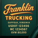 Custom Truck Door USDOT Lettering Decal Sticker Signs With DOT, MC, GVW, KYU, CA Lettering (Set of 2)