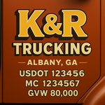 Custom Truck Door USDOT Lettering Decal Sticker Signs With DOT, MC, GVW, KYU, CA Lettering (Set of 2)
