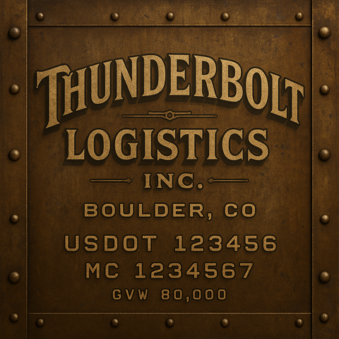 Custom Truck Door USDOT Lettering Decal Sticker Signs With DOT, MC, GVW, KYU, CA Lettering (Set of 2)