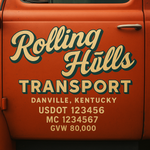 Custom Truck Door USDOT Lettering Decal Sticker Signs With DOT, MC, GVW, KYU, CA Lettering (Set of 2)