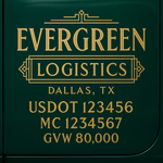 Custom Truck Door USDOT Lettering Decal Sticker Signs With DOT, MC, GVW, KYU, CA Lettering (Set of 2)