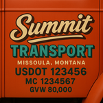 Custom Truck Door USDOT Lettering Decal Sticker Signs With DOT, MC, GVW, KYU, CA Lettering (Set of 2)