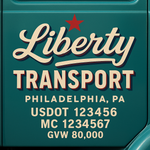 Custom Truck Door USDOT Lettering Decal Sticker Signs With DOT, MC, GVW, KYU, CA Lettering (Set of 2)
