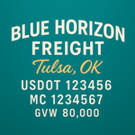 Custom Truck Door USDOT Lettering Decal Sticker Signs With DOT, MC, GVW, KYU, CA Lettering (Set of 2)