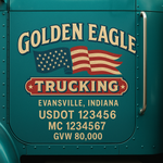 Custom Truck Door USDOT Lettering Decal Sticker Signs With DOT, MC, GVW, KYU, CA Lettering (Set of 2)
