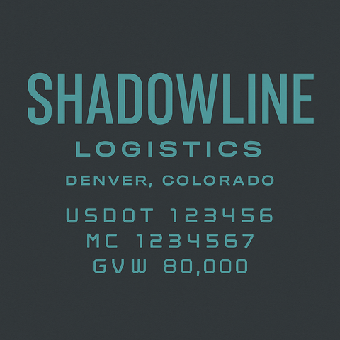 Custom Truck Door USDOT Lettering Decal Sticker Signs With DOT, MC, GVW, KYU, CA Lettering (Set of 2)