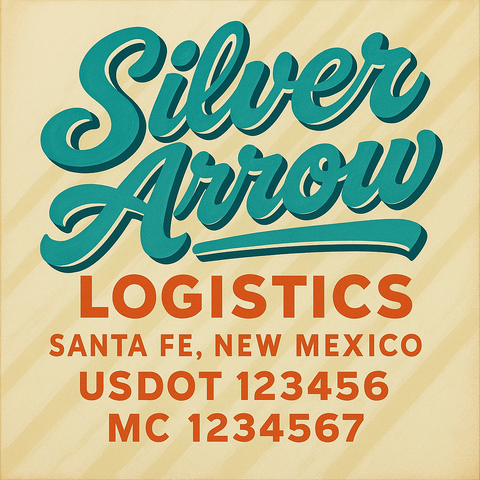 Custom Truck Door USDOT Lettering Decal Sticker Signs With DOT, MC, GVW, KYU, CA Lettering (Set of 2)