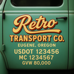 Custom Truck Door USDOT Lettering Decal Sticker Signs With DOT, MC, GVW, KYU, CA Lettering (Set of 2)