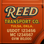 Custom Truck Door USDOT Lettering Decal Sticker Signs With DOT, MC, GVW, KYU, CA Lettering (Set of 2)