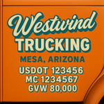 Custom Truck Door USDOT Lettering Decal Sticker Signs With DOT, MC, GVW, KYU, CA Lettering (Set of 2)