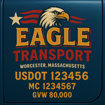 Custom Truck Door USDOT Lettering Decal Sticker Signs With DOT, MC, GVW, KYU, CA Lettering (Set of 2)