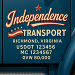 Custom Truck Door USDOT Lettering Decal Sticker Signs With DOT, MC, GVW, KYU, CA Lettering (Set of 2)