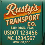 Custom Truck Door USDOT Lettering Decal Sticker Signs With DOT, MC, GVW, KYU, CA Lettering (Set of 2)