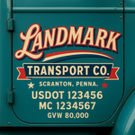 Custom Truck Door USDOT Lettering Decal Sticker Signs With DOT, MC, GVW, KYU, CA Lettering (Set of 2)