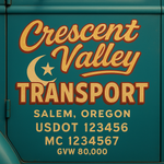 Custom Truck Door USDOT Lettering Decal Sticker Signs With DOT, MC, GVW, KYU, CA Lettering (Set of 2)