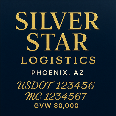 Custom Truck Door USDOT Lettering Decal Sticker Signs With DOT, MC, GVW, KYU, CA Lettering (Set of 2)