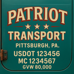 Custom Truck Door USDOT Lettering Decal Sticker Signs With DOT, MC, GVW, KYU, CA Lettering (Set of 2)