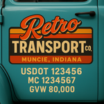 Custom Truck Door USDOT Lettering Decal Sticker Signs With DOT, MC, GVW, KYU, CA Lettering (Set of 2)