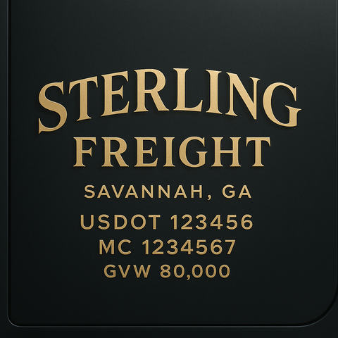 Custom Truck Door USDOT Lettering Decal Sticker Signs With DOT, MC, GVW, KYU, CA Lettering (Set of 2)