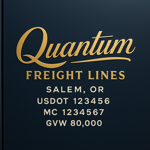 Custom Truck Door USDOT Lettering Decal Sticker Signs With DOT, MC, GVW, KYU, CA Lettering (Set of 2)
